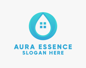 House Water Droplet  logo design