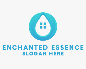 House Water Droplet  logo design