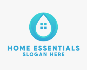 House Water Droplet  logo design