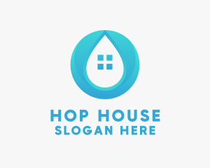 House Water Droplet  logo design