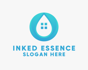 House Water Droplet  logo design