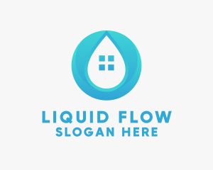 House Water Droplet  logo design