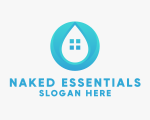 House Water Droplet  logo design