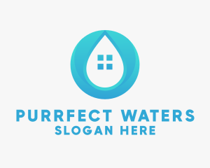 House Water Droplet  logo design