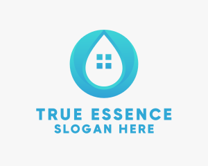 House Water Droplet  logo design