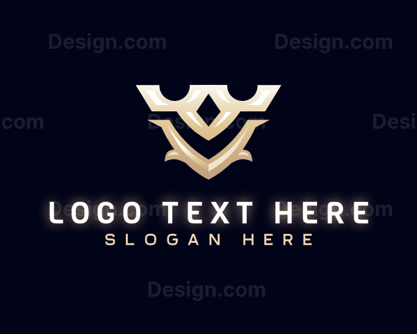 Elegant Medieval Shield Letter V Logo