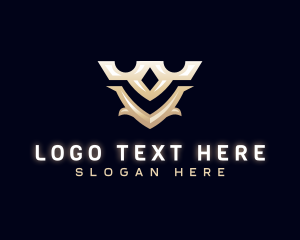 Elegant Medieval Shield Letter V logo