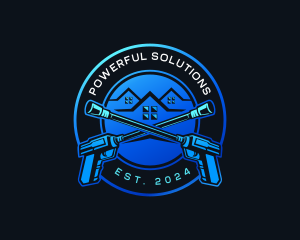 Pressure Wash Roof Cleaning logo design