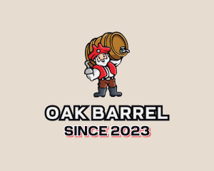 Pirate Beer Barrel Keg logo design