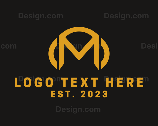 Modern Headphone Letter M Logo