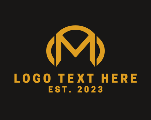 Modern Headphone Letter M  logo