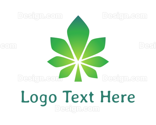 Gradient Polygon Cannabis Logo