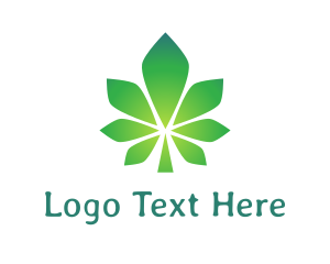 Gradient Polygon Cannabis  Logo