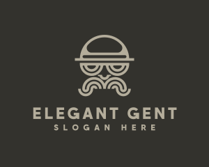 Moustache Gentleman  Fashion logo