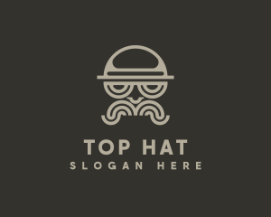 Moustache Gentleman  Fashion logo design