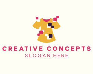 Creative Shirt Pixel logo design