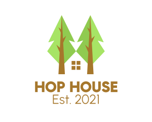 Eco Friendly House Tree logo design