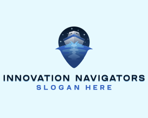 Ship Yacht Pin Travel logo design