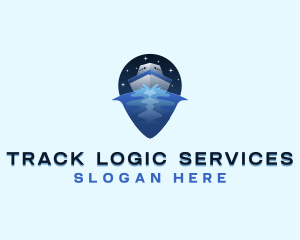 Ship Yacht Pin Travel logo
