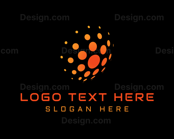 Digital Dotted Globe Logo