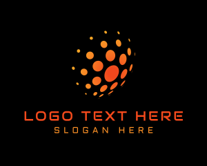 Company - Digital Dotted Globe logo design