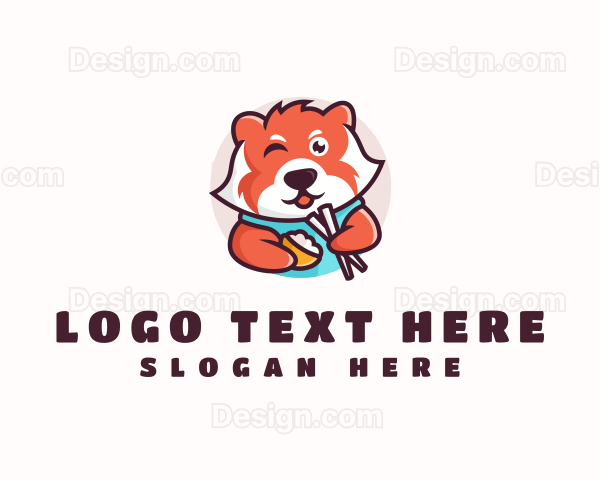 Red Panda Chopstick Bowl Logo