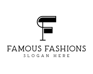 Retro Fashion Clothing Letter F logo design