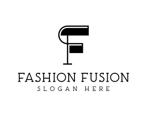 Retro Fashion Clothing Letter F logo design