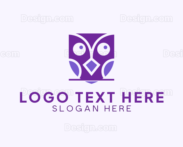 Geometric Owl Shapes Logo