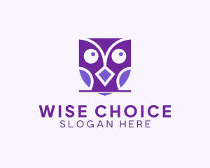 Geometric Owl Shapes logo design