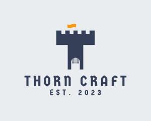 Medieval Castle Letter T Business logo design