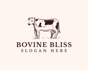 Cow Farm Dairy logo design