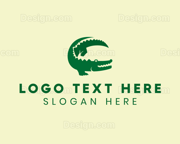 Green Crocodile Animal Logo