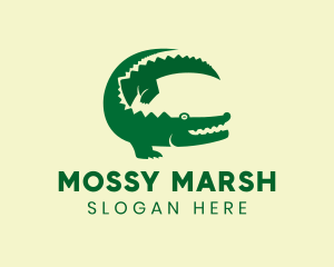 Green Crocodile Animal logo