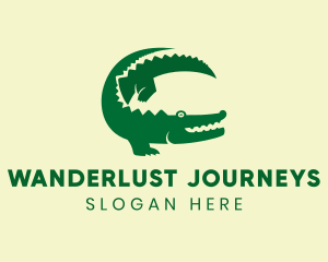 Green Crocodile Animal logo