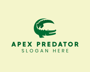 Green Crocodile Animal logo design