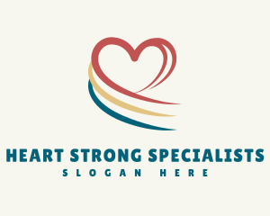 Dating Heart Swoosh logo design