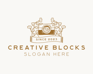 Floral Camera Photography logo design