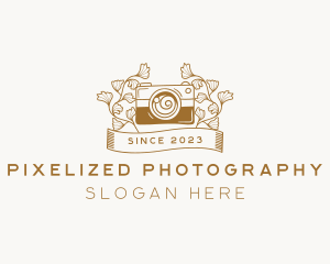 Floral Camera Photography logo design