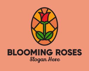 Rose Flower Mosaic  logo design