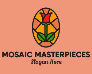 Rose Flower Mosaic  logo design