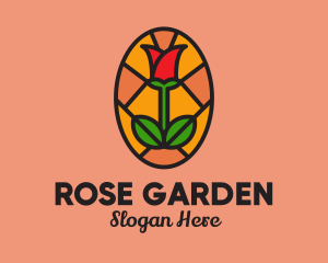 Rose Flower Mosaic  logo design