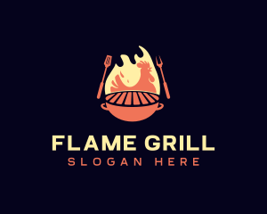 Chicken Grill Barbecue logo design