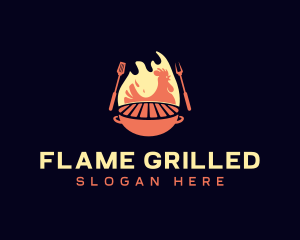 Chicken Grill Barbecue logo design