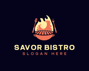 Chicken Grill Barbecue logo design