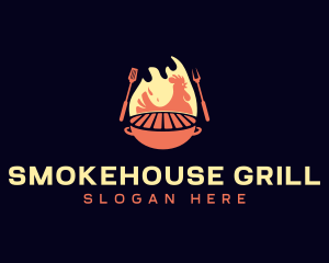 Chicken Grill Barbecue logo design