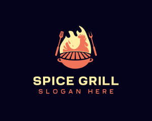 Chicken Grill Barbecue logo design