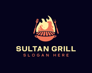 Chicken Grill Barbecue logo design