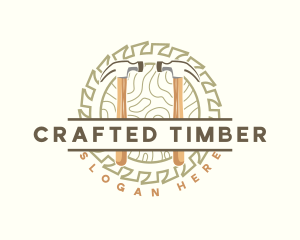 Saw Hammer Woodwork logo design