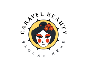 Beauty Geisha Woman logo design